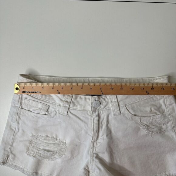 Adore Your Denim SPJ White Distress Denim Jean Shorts Raw Edge - Picture 11 of 11